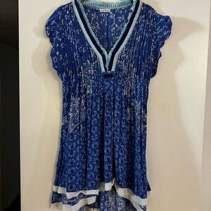 Blue Floral Women's Dress
